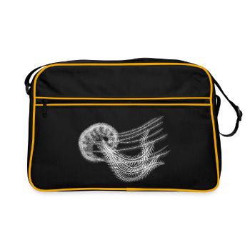 Des méduses lumineuses dans l’eau - Sac Retro - noir/or - Devant
