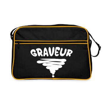 Engraver Swirl Emblem - Retro Bag - black/gold - Front