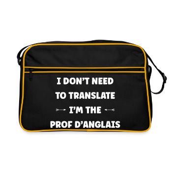 Prof Anglais - Sac Retro - noir/or - Devant