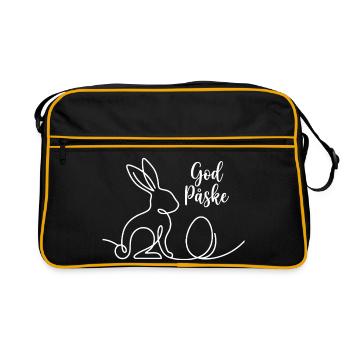 God Påske, Süßes Hasen Oster Shirt, Tasche, Hoodie - Retro Tasche - Schwarz/Gold - Vorne