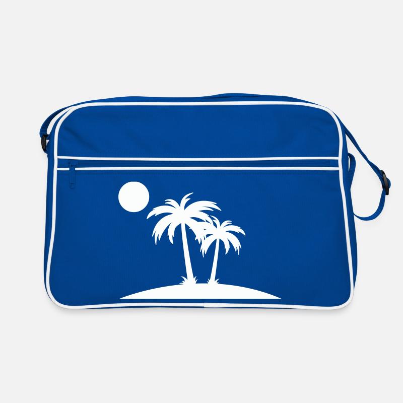 Silhouette de Palm Island sur la plage Sac Retro