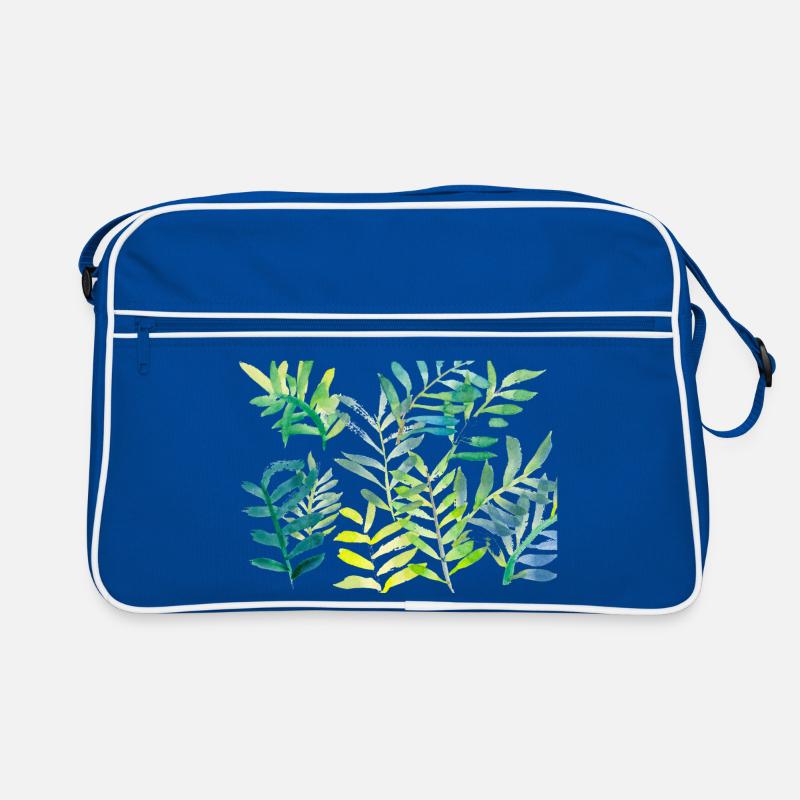 Water-coloured leaf branches Retro Bag