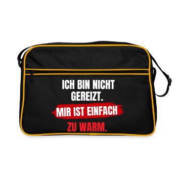 Mir Ist Zu Warm - Retro Tasche - Schwarz/Gold - Vorne