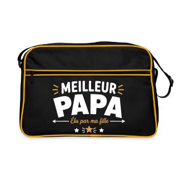 Meilleur Papa élu par ma fille - Sac Retro - noir/or - Devant