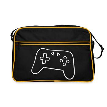 Retro-Controller Silhouette - Retro Tasche - Schwarz/Gold - Vorne