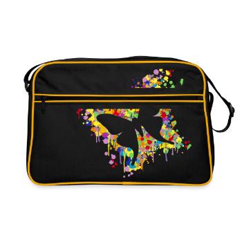 Schmetterling Splash - Retro Tasche - Schwarz/Gold - Vorne