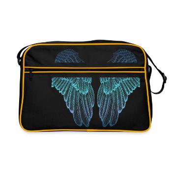 Ailes d'ange aux tons bleues - Sac Retro - noir/or - Devant