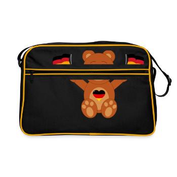 Ours en peluche Allemagne flag - Sac Retro - noir/or - Devant
