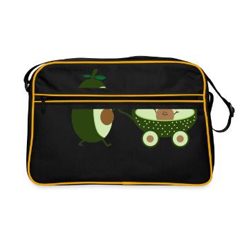 Avocado als Walking Mom - Retro Tasche - Schwarz/Gold - Vorne