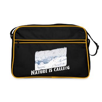 La nature appelle l’hiver - Sac Retro - noir/or - Devant