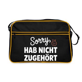 sorry didn't listen distracted anti social - Retro Bag - black/gold - Front