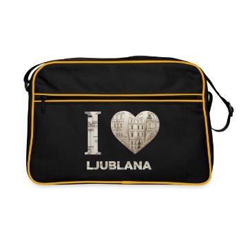 J’adore Ljubljana – Design architectural urbain - Sac Retro - noir/or - Devant