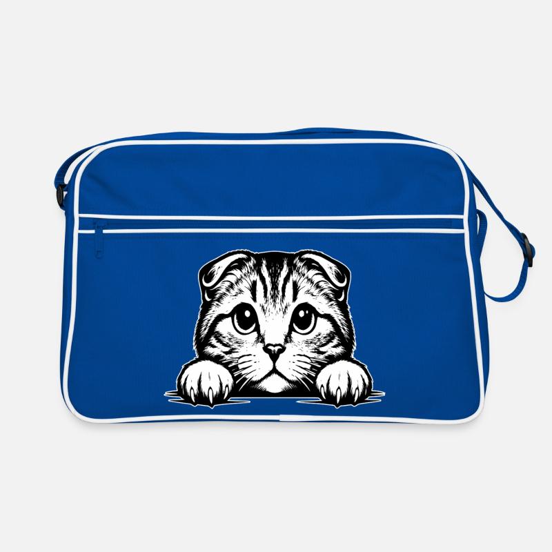 Scottish Fold-eared Cat with Paws Retro Bag
