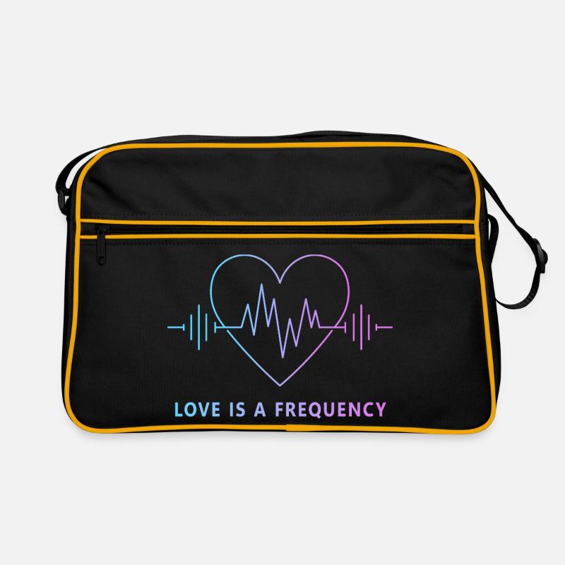 Love Is a Frequency - Herzfrequenz der Liebe Retro Tasche