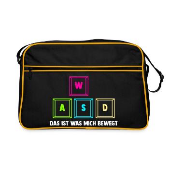 Zocken Computerspieler Zocker Gaming Gamer - Retro Tasche - Schwarz/Gold - Vorne