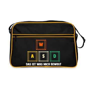 Zocken Computerspieler Zocker Gaming Gamer - Retro Tasche - Schwarz/Gold - Vorne