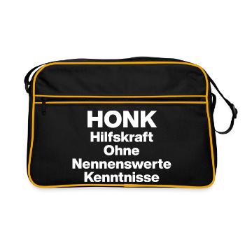 KLAXONNE AUXILIAIRE MALADE SANS CONNAISSANCE NERWERT. SARCASME - Sac Retro - noir/or - Devant