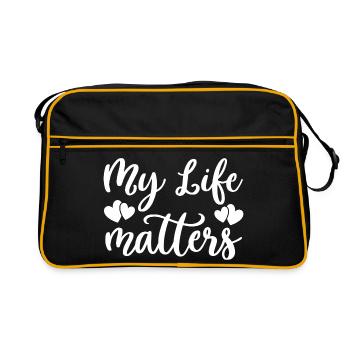 My Life Counts Hearts - Retro Bag - black/gold - Front