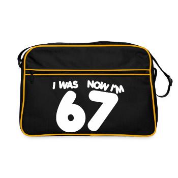 67 ans - sept ans soixante-sept sept anniversaire six ans - Sac Retro - noir/or - Devant