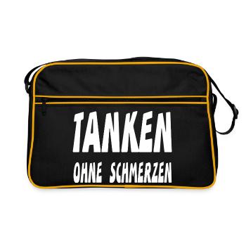 Tanken - Retro Tasche - Schwarz/Gold - Vorne