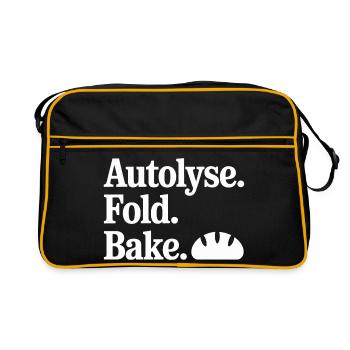 Autolyse Fold Bake Croissant - Retro Tasche - Schwarz/Gold - Vorne
