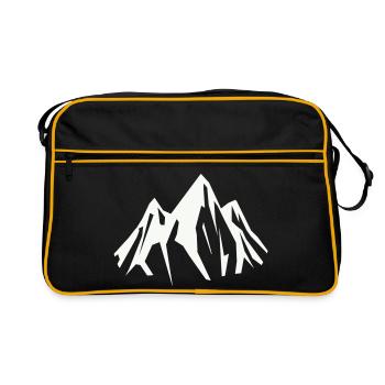 Spitzengipfel Silhouette - Retro Tasche - Schwarz/Gold - Vorne