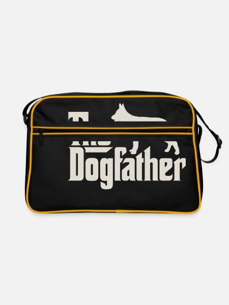 Le Dogfather - chien de berger allemand - Sac Retro - noir/or - Devant