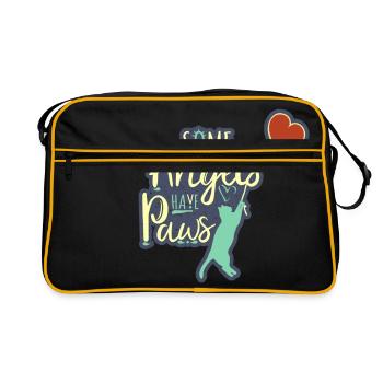 Vintage couleurs Rétro chat mignon disant amour - Sac Retro - noir/or - Devant