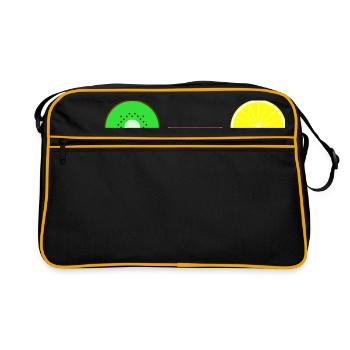 DIGITAL FRUIT - Hipster KIWI CITRON MELON - Sac Retro - noir/or - Devant
