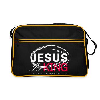 Typographie en gras de Jesus King - Sac Retro - noir/or - Devant