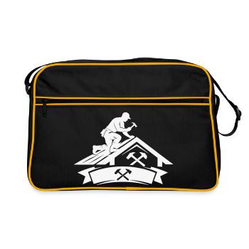 Motif de Maître Couvreur - Sac Retro - noir/or - Devant