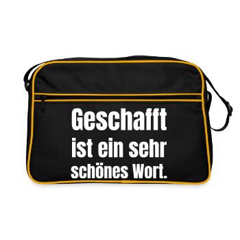 Geschafft ist der Abschluss. - Retro Tasche - Schwarz/Gold - Vorne