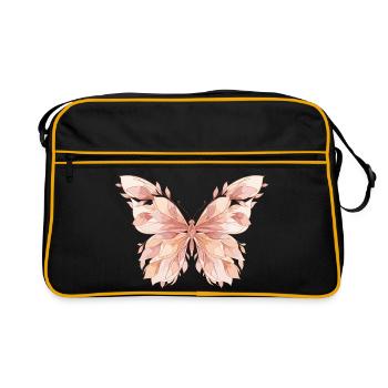 Pastel Wings Butterfly Pattern - Retro Bag - black/gold - Front