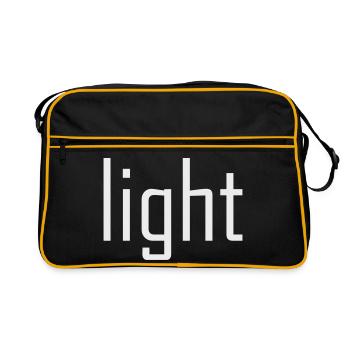 Hell Leicht Licht - light Sonne  - Retro Tasche - Schwarz/Gold - Vorne