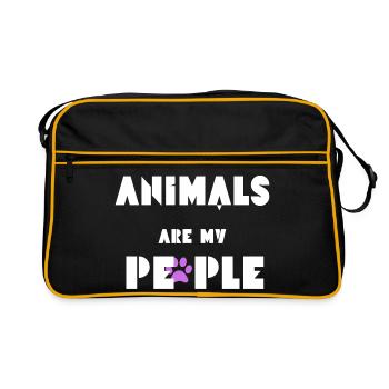 Les animaux sont mon peuple - Sac Retro - noir/or - Devant