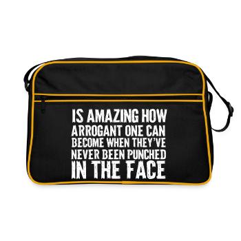 Never Punched Bold Typography - Retro Bag - black/gold - Front