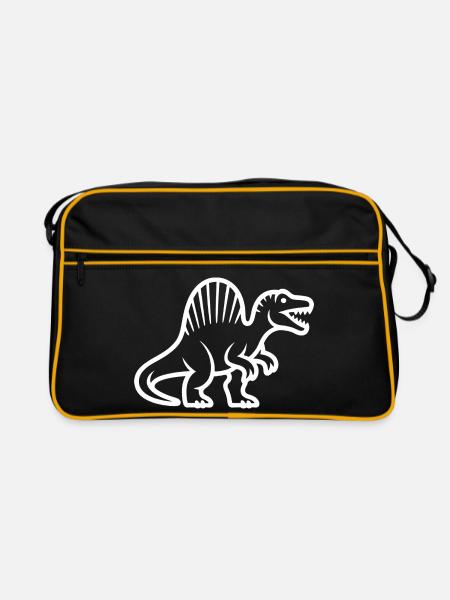 Stegosaurus-Silhouette im Retro-Stil - Retro Tasche - Schwarz/Gold