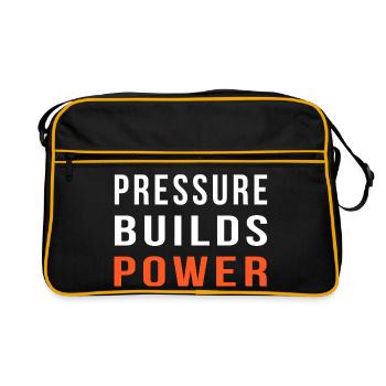 Druck baut Power Gym Motivation auf - Retro Tasche - Schwarz/Gold - Vorne