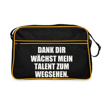 DANK DIR WÄCHST MEIN TALENT ZUM WEGSEHEN - Retro Tasche - Schwarz/Gold - Vorne