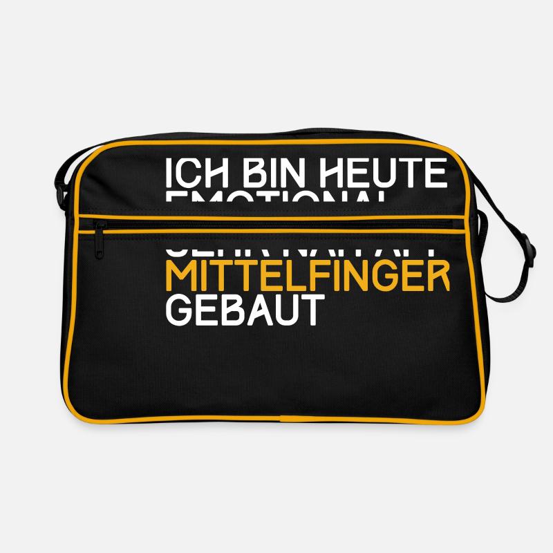 Emotional sehr nah am Mittelfinger gebaut - Retro Tasche - Schwarz/Gold