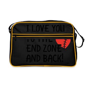 Love you to the endzone! - American Football love - Retro Bag - black/gold - Front