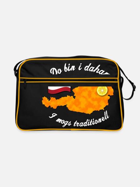 Daham Schnitzel - Retro Tasche - Schwarz/Gold - Vorne