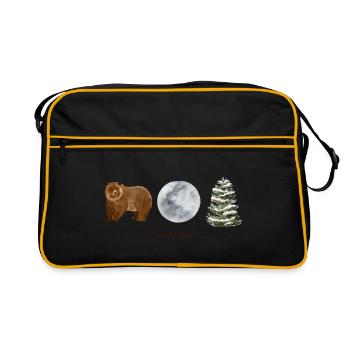 Winterbär - Retro Tasche - Schwarz/Gold - Vorne