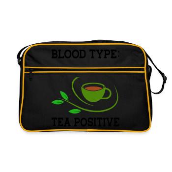 Blood Type Sweet Tea Tea Lover Green Tea Black Tea - Retro Tasche - Schwarz/Gold - Vorne
