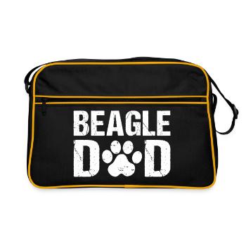 Beagle Dad Beagle Hunde - Retro Tasche - Schwarz/Gold - Vorne