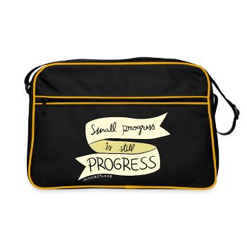 Small progress is PROGRESS - Retro Bag - black/gold - Front