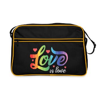 Mois de la fierté LGBT - Love is Love - Sac Retro - noir/or - Devant