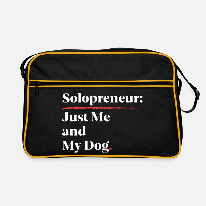 Solopreneur : Juste moi et mon chien [Blanc] Sac Retro