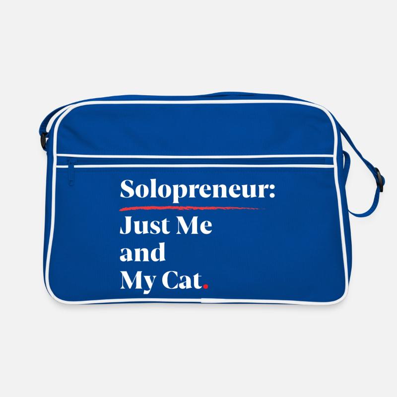 Solopreneur : Juste moi et mon chat [Blanc] Sac Retro