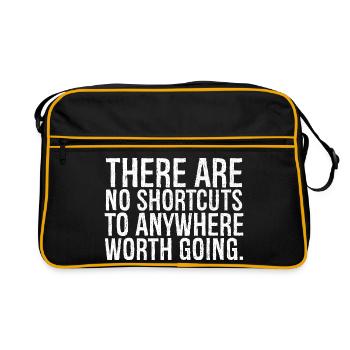 there are no shortcuts to anywhere worth going - Retro Bag - black/gold - Front
